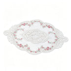 CouldNook French Lace Table Placemat - Rose Embroidered Mat