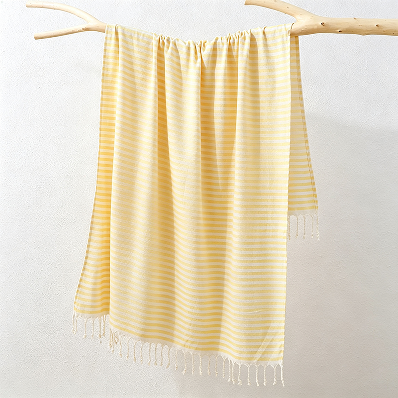 CouldNook Fine Stripe Bath Towel - Tasseled Everyday Wrap