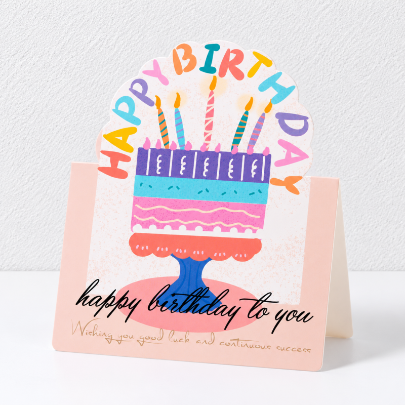 CouldNook Shaped Birthday Card - Colorful Cutout Tops and Cheerful Printed Greetings