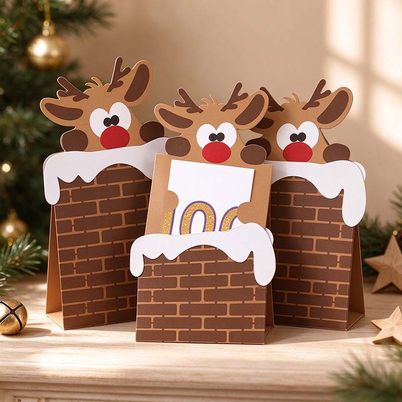 Christmas Cash Gift Holder with Chimney Sleeve