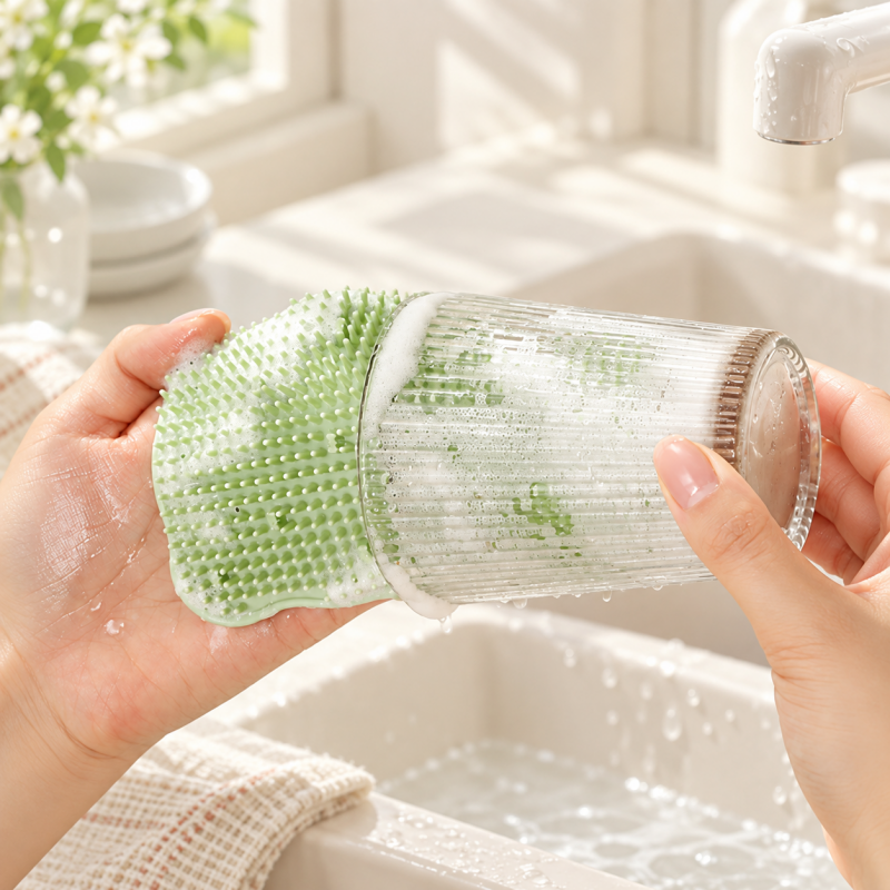 CouldNook Flexible Vegetable Brush - Dense Cleaning Nubs And Finger Strap