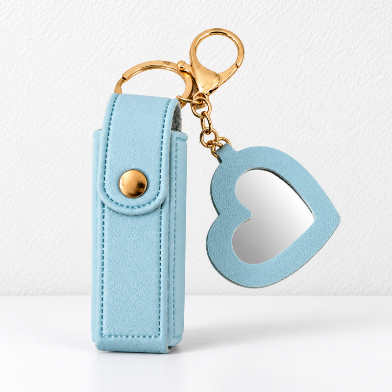 CouldNook Lipstick Pouch And Mirror - Snap Tab And Heart-Shaped Detail