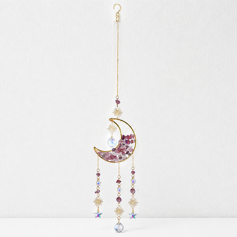 CouldNook Gemstone Moon Suncatcher Ornament - Cascading Star Drops