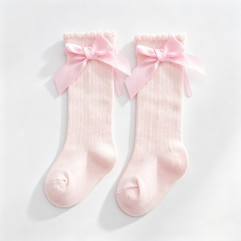 CouldNook Soft Toddler Bow Knee Socks - Everyday Footwear Accent