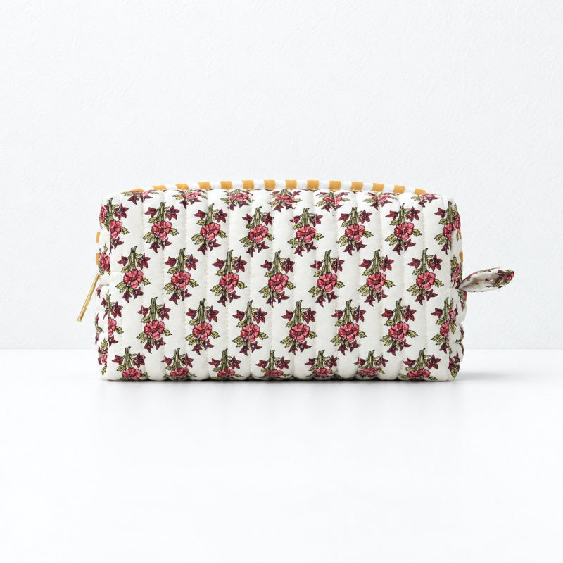 CouldNook Botanical Makeup Pouch - Quilted Box Shape