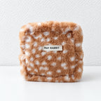 CouldNook Fawn Pattern Pouch - Plush Surface and Zipper Opening