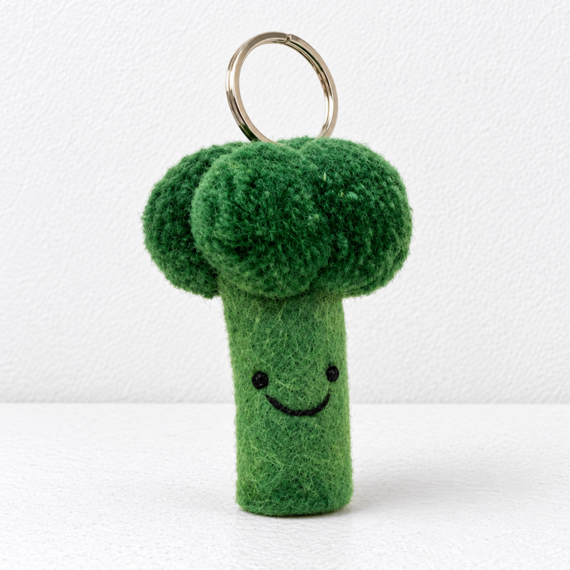 CouldNook Wool Felt Keychain - Smiling Fruit and Vegetable Shapes