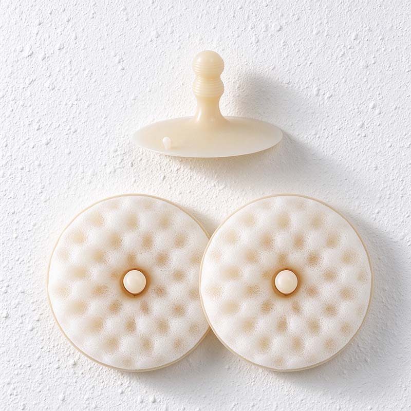 CouldNook Round Dish Sponge - Textured Faces And Separate Suction Holder