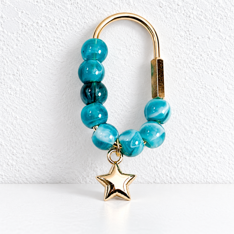CouldNook Beaded Bag Clip - Oval Frame and Heart or Star Pendant