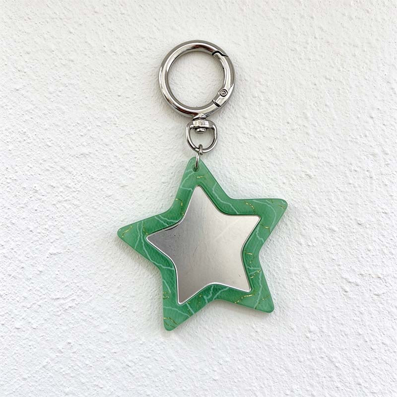 CouldNook Star Mirror Keychain - Veined Color Frame