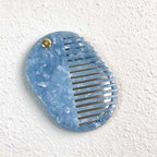 CouldNook Oval Mirror Comb - Patterned Acetate and Gold-tone Swivel Pivot