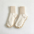 CouldNook Floor Cleaning Socks - Tufted Soles And Striped Ribbed Cuffs