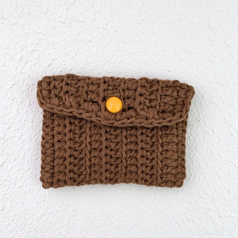 Crochet Card Pouch with Button Flap