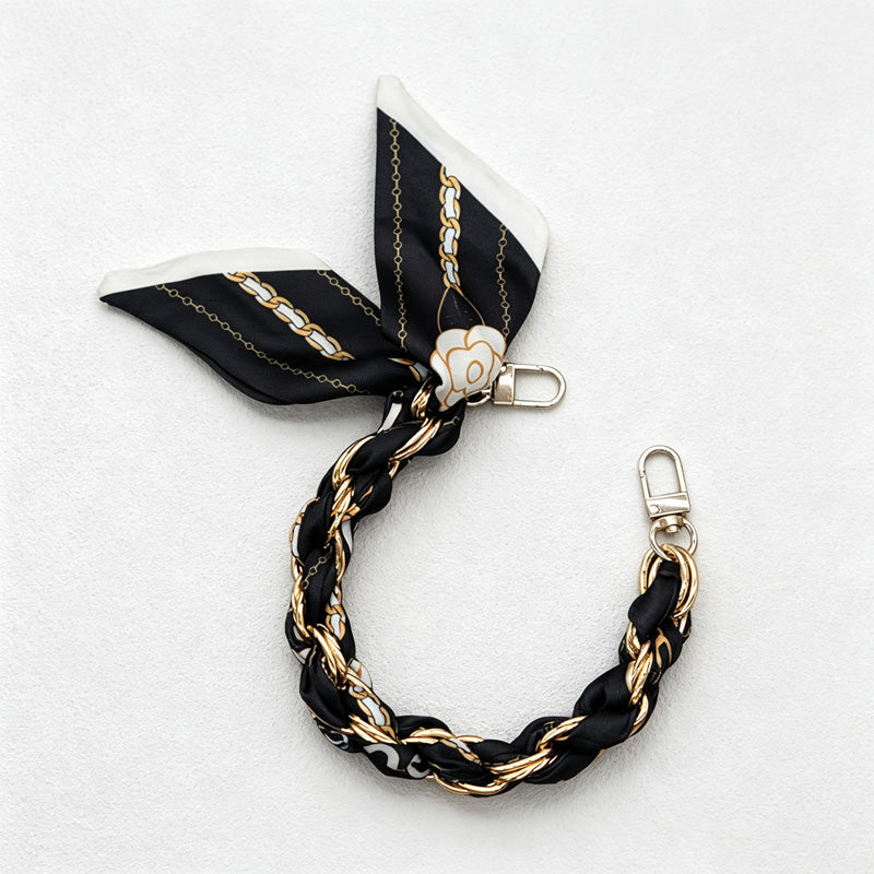 CouldNook Graphic Phone Wrist Strap - Monochrome Braided Scarf Loop