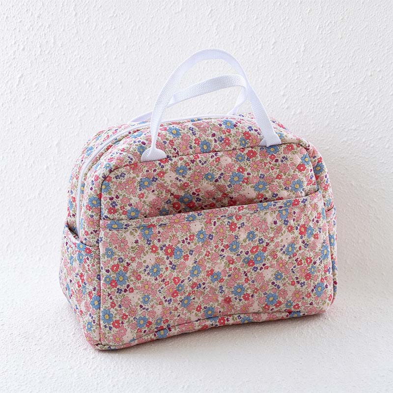 CouldNook Floral Quilted Storage Bag - Twin Handles And Front Pocket