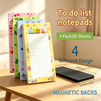 CouldNook Magnetic List Notepad - Ruled Pages and Decorative Theme Borders