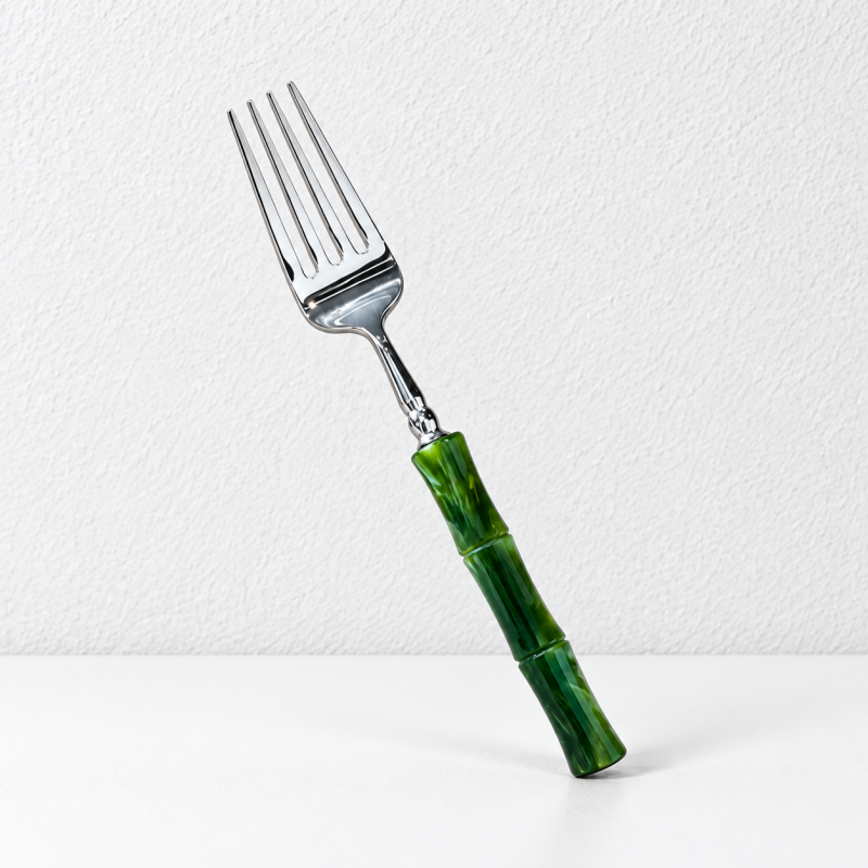 CouldNook Colored Bamboo Look Handle Flatware - Polished Dining Collection