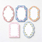 CouldNook Floral Memo Paper Pack - Shaped Borders And Embossed Texture