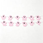 CloudNook Pink Ghost Halloween Party‑Disposable Tableware 9-Piece Set