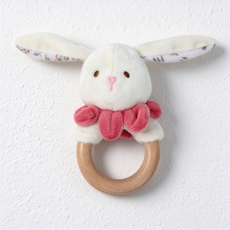 Animal Rattle in Fabric and Wooden Ring Styles