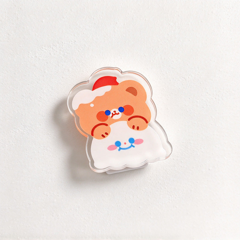 CouldNook Christmas Memo Clip - Festive Characters And Clear Shaped Border