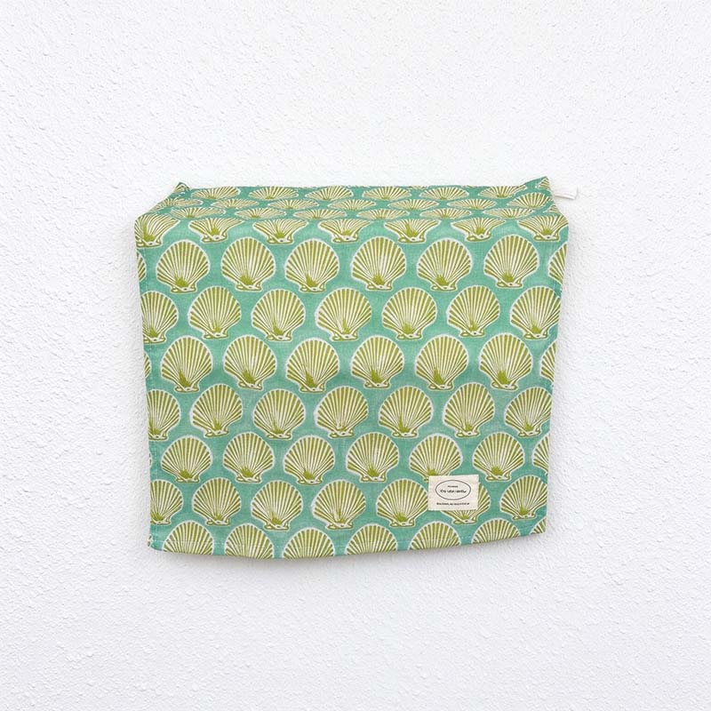 Printed Cotton Table Cloth with Lemon and Shell Designs