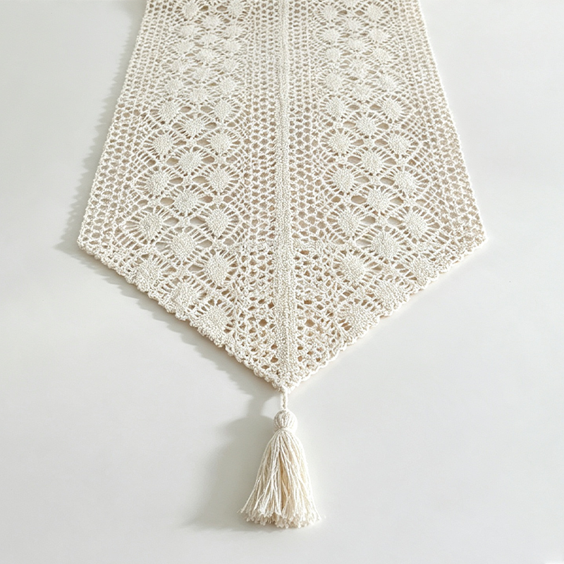 CouldNook Crochet-Look Table Runner - Console Table Accent