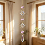 CouldNook Amethyst Crystal Suncatcher Decorative - Crescent Moon Design