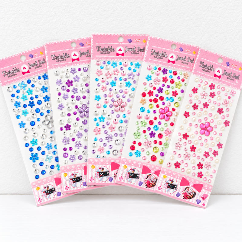 Gem Stickers - Faceted Hearts Stars and Floral Shapes
