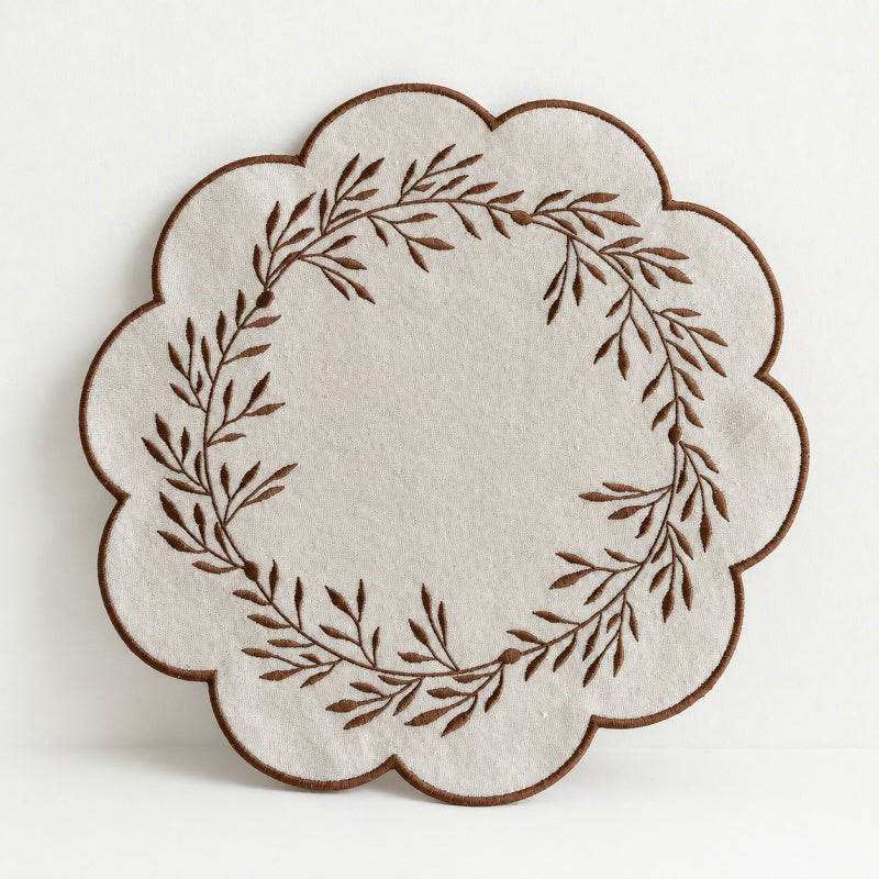 CouldNook Chinese Floral Mat - Aesthetic Embroidered Table Accessory