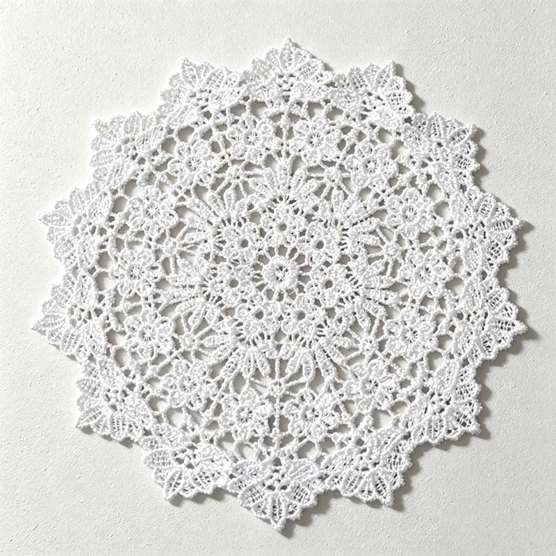 CouldNook Round Floral Lace Coaster - Five White Designs