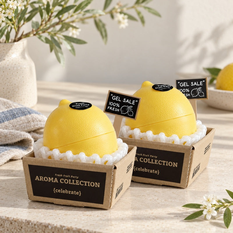 CouldNook Lemon Gel Air Freshener - Textured Yellow Shell