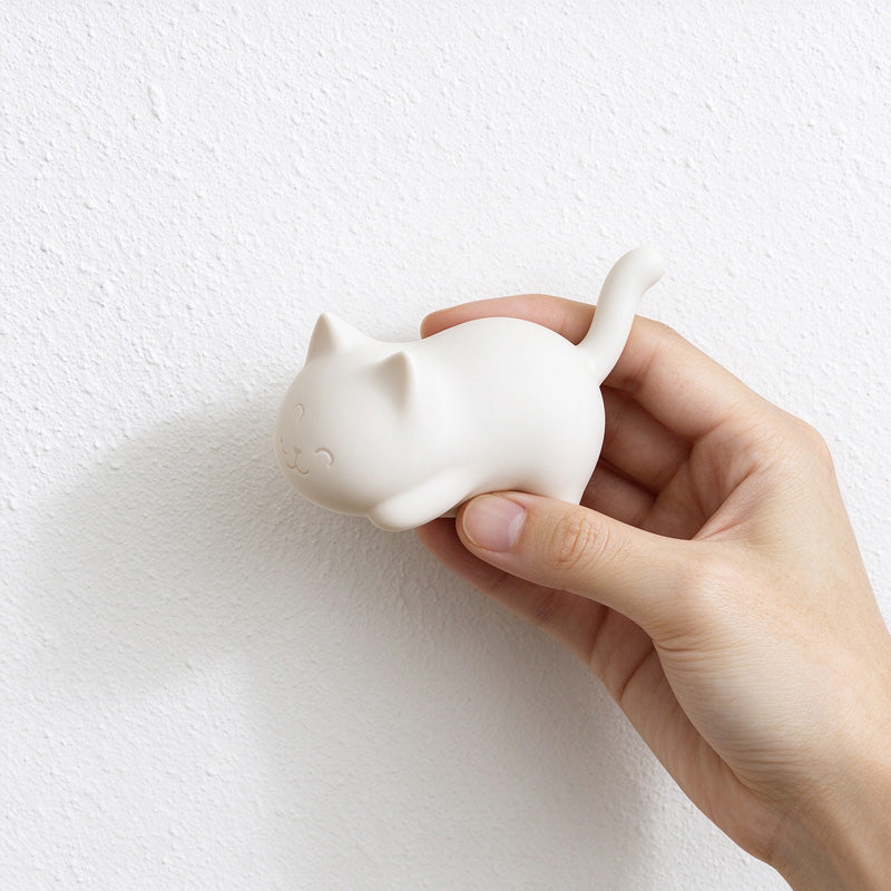 CouldNook Cat-Shaped Desk Hook - Raised Tail and Rounded Body
