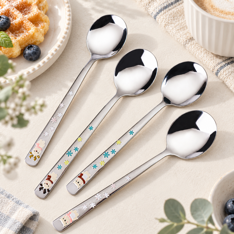 CouldNook Stainless Steel Dessert Spoon - Slender Long Handle