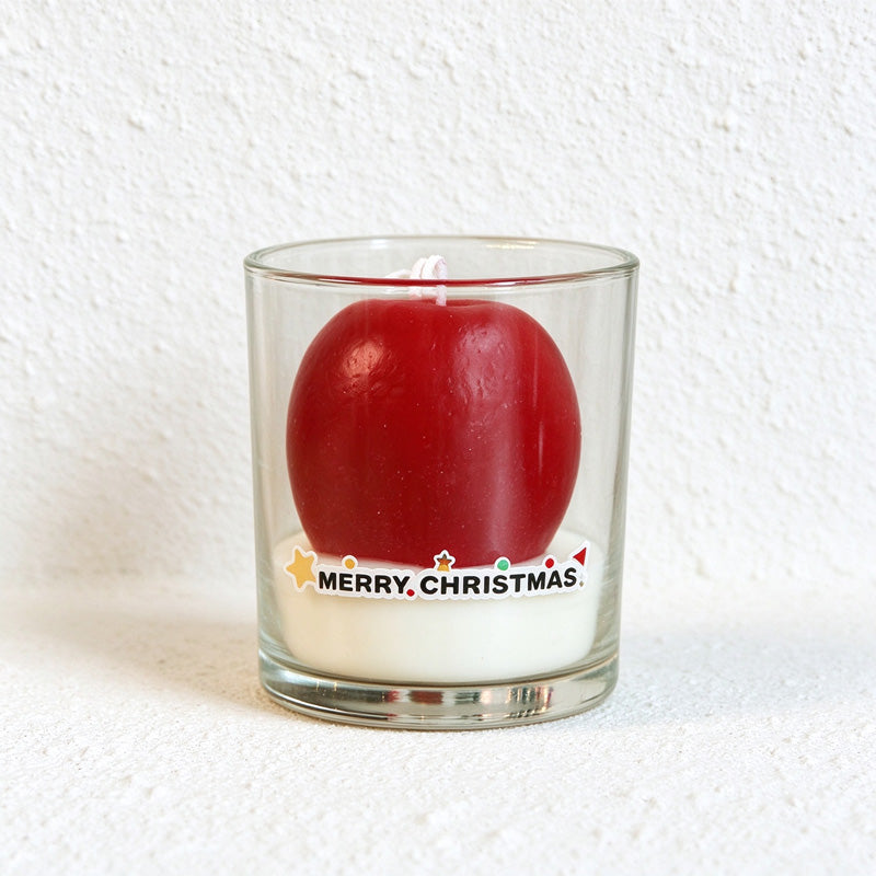 Christmas Scented Candles with Sculpted Figures in Glass