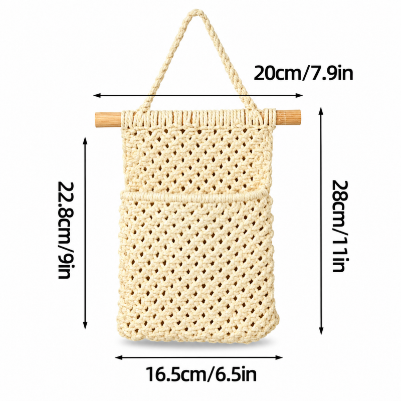 CouldNook Woven Hanging Storage Pocket - Knotted Mesh
