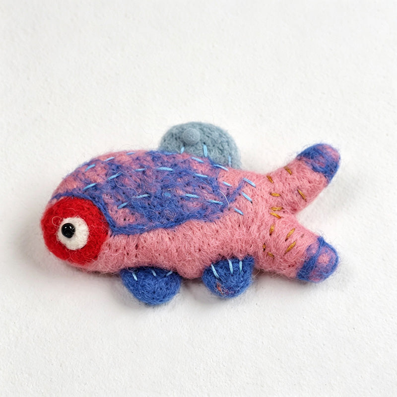 CouldNook Felt Look Fish Pin Brooch - Colorful Sweater Accent
