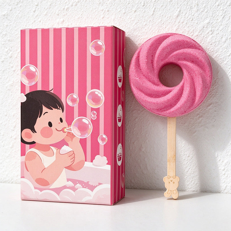 Bubble-Blowing Bath Bomb - Foaming Ring Wand