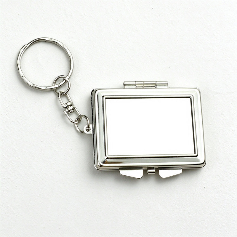 Folding Mirror Keychain in Classic Shapes and Decorative Finishes