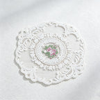 CouldNook Round Floral Lace Coaster Mat - Layered Border