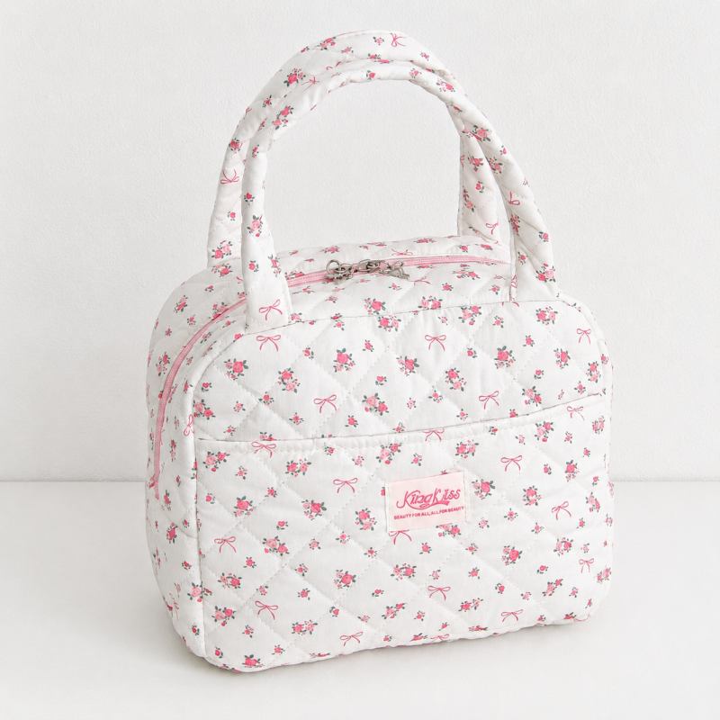 CouldNook Quilted Lunch Bag - Floral Prints and Top Handles
