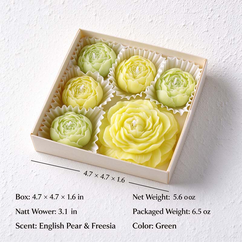CouldNook Peony Scented Candle Set - Sculpted Floral Gift