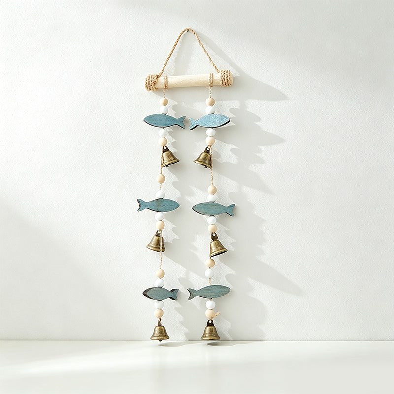 CouldNook Mediterranean Fish Hanging Decor - Coastal Shell Bell Ornament