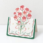 CouldNook Rose Bouquet Greeting Card - Shaped Floral Pop Up