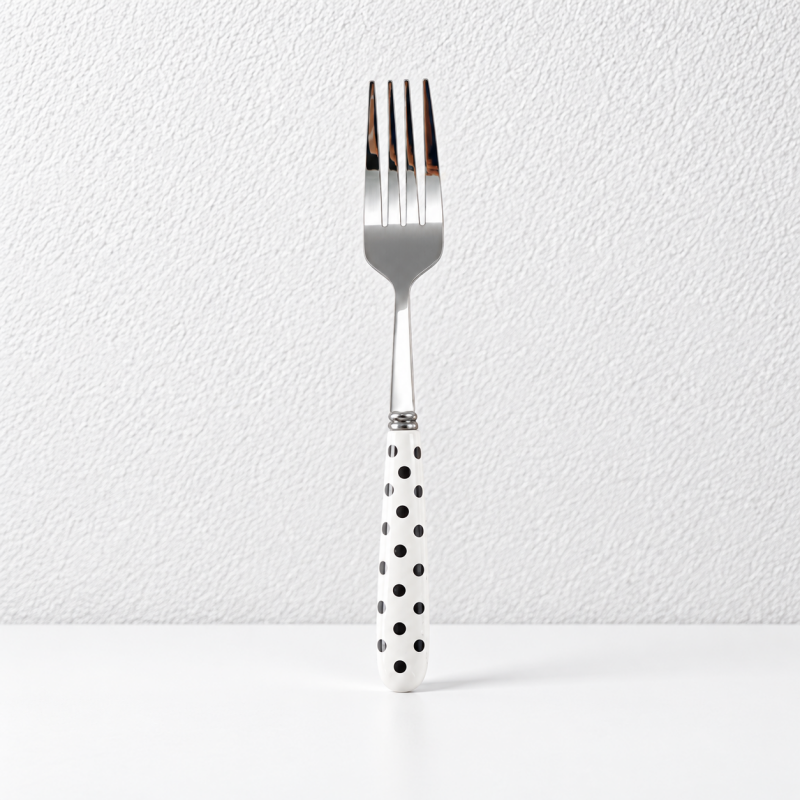CouldNook Ceramic Handle Flatware - Geometric Pattern Dining Collection