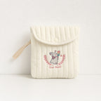 CouldNook Cute Embroidered Sanitary Pouch‑Portable Mini Storage Bag for Sanitary Napkins