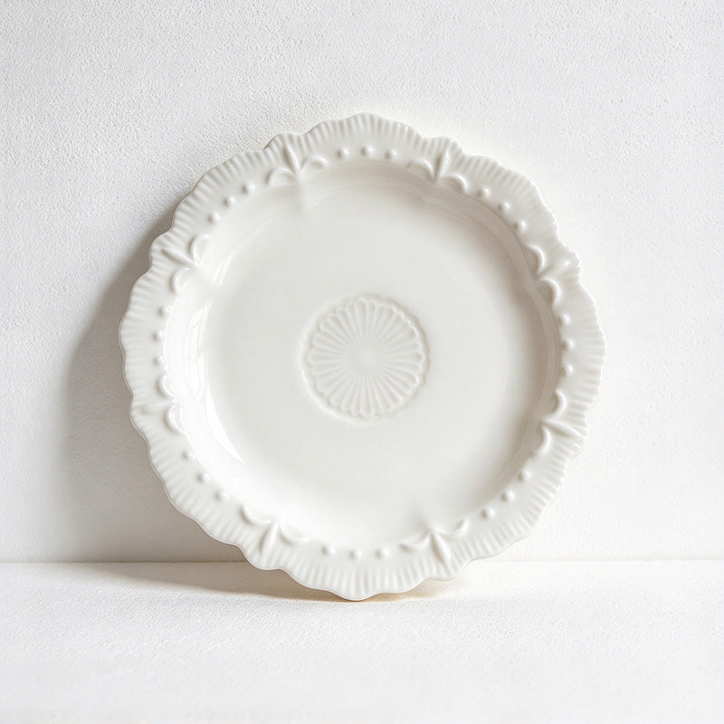 CouldNook Dessert Plate - Vintage Embossed Rim Styles