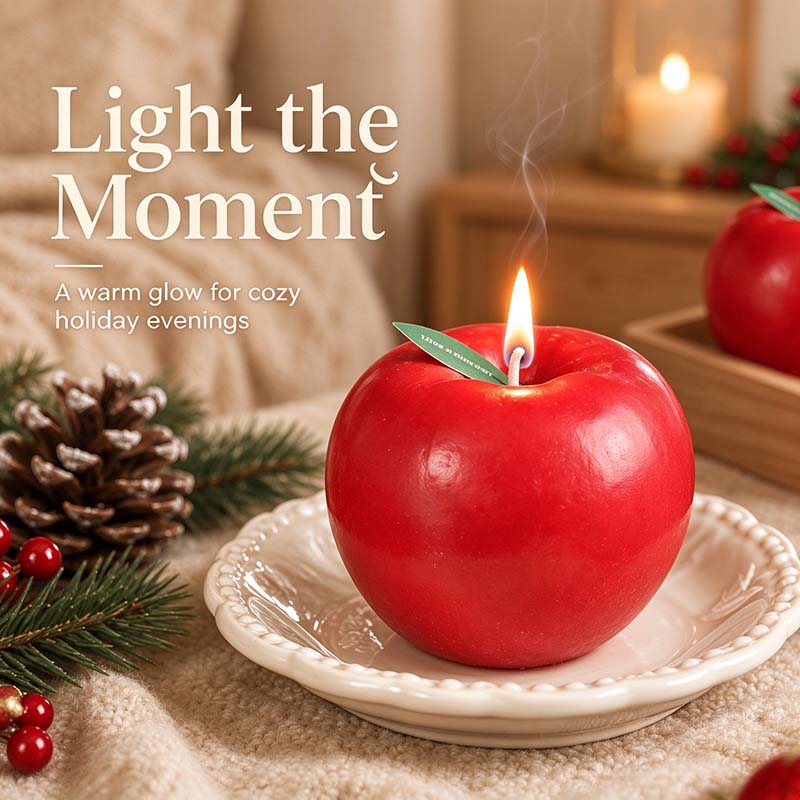 CouldNook Apple Scented Candle - Red Fruit Holiday Accent