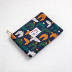 CouldNook Embroidered Zip Makeup Pouch - Cotton Lining And Nature Motifs