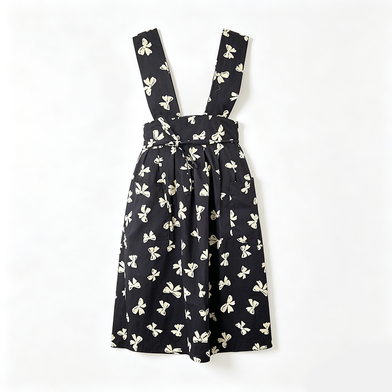 CouldNook Bow Print Crossback Apron - Graphic Kitchen Accent